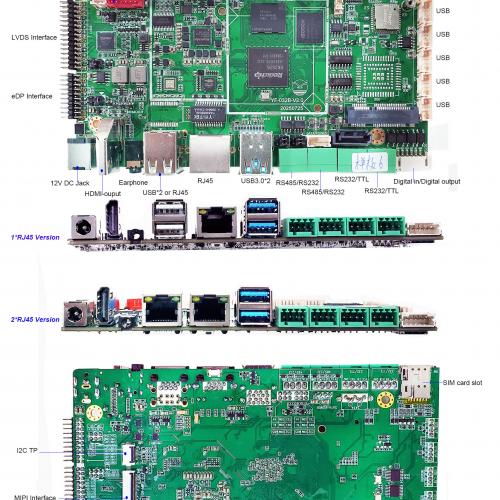 Inudstrial grade High-end RK3576 8-core octa-core android 14 android motherboard development board with 2 RJ45 and MIni PCIE